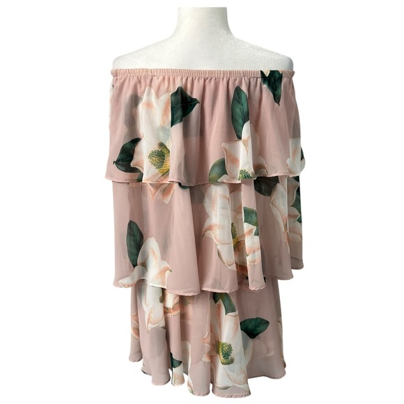 Show Me Your MuMu Blush Floral Off-Shoulder Romper - Picture 5 of 14